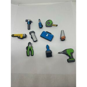 Set of 10 Tool Shoe Charms / Bag Charms – Fun Handyman & DIY Theme